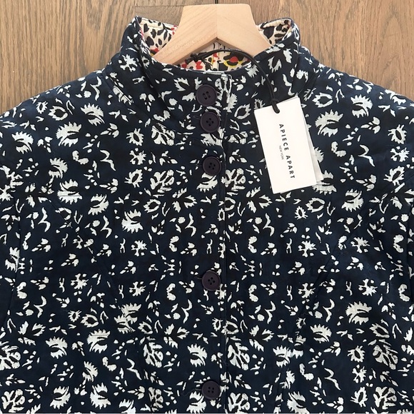 NWT Apiece Apart Reversible Quilted Short Jacket in Sevilla Floral Print Size 6 - Picture 4 of 8